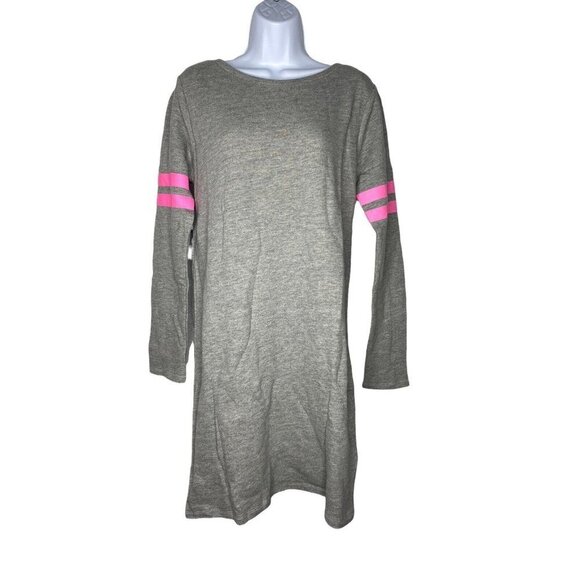 Piperlime Woman’s Tee Grey/Pink Long sleeve Sweatshirt Dress Size M - Picture 1 of 6